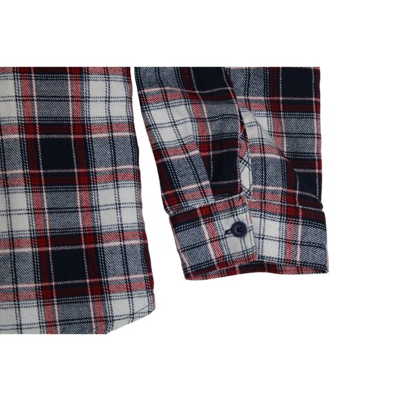 Levis L/S Red White Blue Plaid Button Down Flannel Shirt Kids (12-13 Yrs) Large - Picture 3 of 6